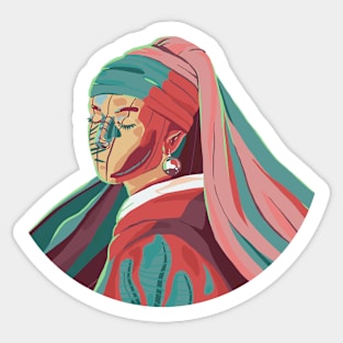 Girl with a pearl earring Sticker